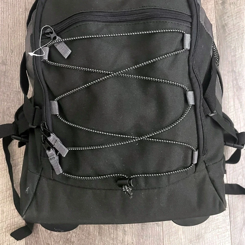 Samsonite Wheeled Backpack Black Grey Rolling Travel School Bag Carry On Luggage